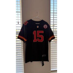 New NFL Nike Patrick Mahomes #15 Football Jersey Black Embroidered Size Large